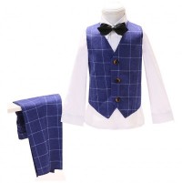 SKCST023 making children's suits, flower dresses, plaid suits, five-piece flower shirts, children's suits factory side view